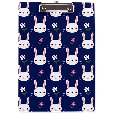 Cute Bunny Pattern, Easter, Koteto A4 Acrylic Clipboard from ArtsNow.com Front