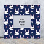 Cute Bunny Pattern, Easter, Koteto White Wall Photo Frame 5  x 7 