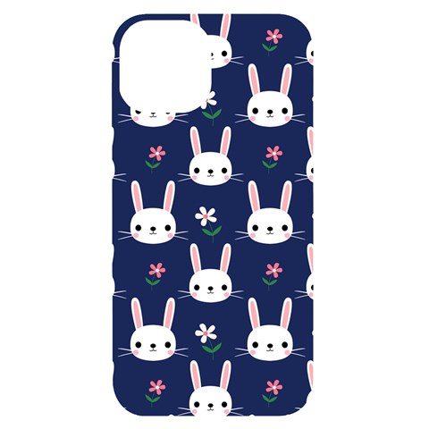 Cute Bunny Pattern, Easter, Koteto iPhone 14 Black UV Print Case from ArtsNow.com Front