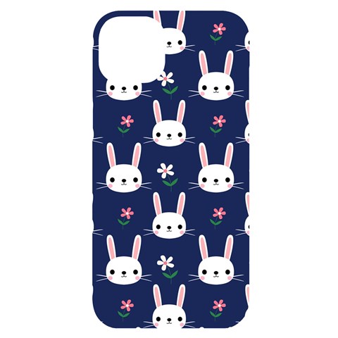 Cute Bunny Pattern, Easter, Koteto iPhone 14 Plus Black UV Print Case from ArtsNow.com Front