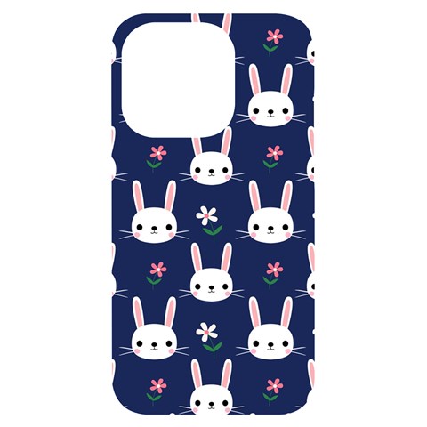 Cute Bunny Pattern, Easter, Koteto iPhone 14 Pro Black UV Print Case from ArtsNow.com Front