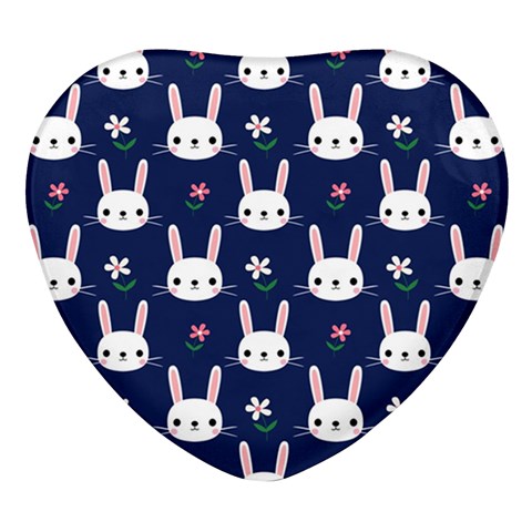 Cute Bunny Pattern, Easter, Koteto Heart Glass Fridge Magnet (4 pack) from ArtsNow.com Front