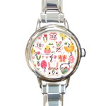 Cute Easter Bunny, Koteto, Animal, Baby Round Italian Charm Watch