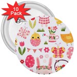 Cute Easter Bunny, Koteto, Animal, Baby 3  Buttons (10 pack) 