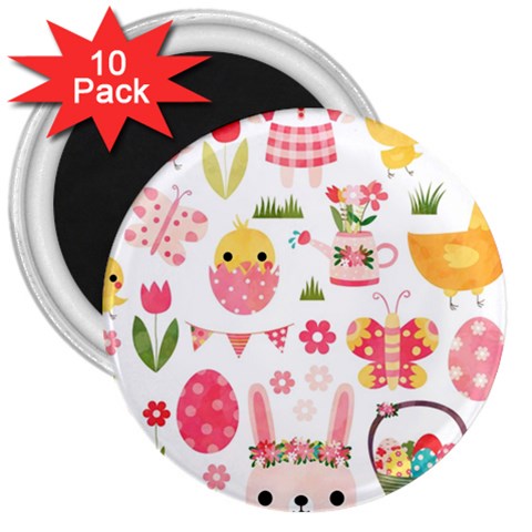 Cute Easter Bunny, Koteto, Animal, Baby 3  Magnets (10 pack)  from ArtsNow.com Front