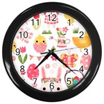 Cute Easter Bunny, Koteto, Animal, Baby Wall Clock (Black)