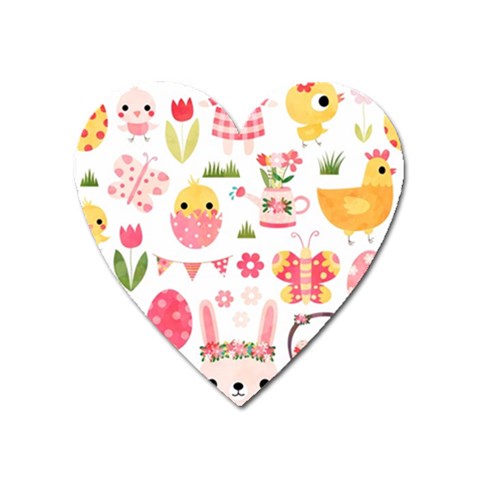 Cute Easter Bunny, Koteto, Animal, Baby Heart Magnet from ArtsNow.com Front