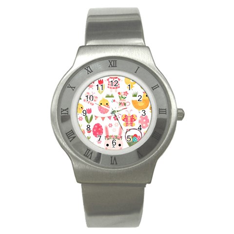 Cute Easter Bunny, Koteto, Animal, Baby Stainless Steel Watch from ArtsNow.com Front