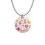 Cute Easter Bunny, Koteto, Animal, Baby 1  Button Necklace