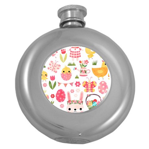 Cute Easter Bunny, Koteto, Animal, Baby Round Hip Flask (5 oz) from ArtsNow.com Front