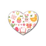 Cute Easter Bunny, Koteto, Animal, Baby Rubber Heart Coaster (4 pack)