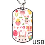 Cute Easter Bunny, Koteto, Animal, Baby Dog Tag USB Flash (Two Sides)