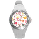 Cute Easter Bunny, Koteto, Animal, Baby Round Plastic Sport Watch (L)