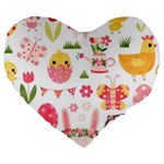 Cute Easter Bunny, Koteto, Animal, Baby Large 19  Premium Heart Shape Cushions