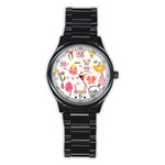 Cute Easter Bunny, Koteto, Animal, Baby Stainless Steel Round Watch