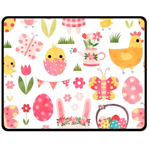 Cute Easter Bunny, Koteto, Animal, Baby Two Sides Fleece Blanket (Medium) from ArtsNow.com 58.8 x47.4  Blanket Back