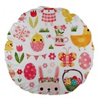 Cute Easter Bunny, Koteto, Animal, Baby Large 18  Premium Flano Round Cushions