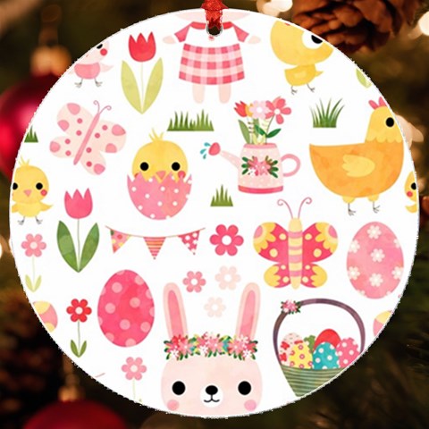 Cute Easter Bunny, Koteto, Animal, Baby UV Print Acrylic Ornament Round from ArtsNow.com Front