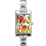 Fruits, Drip, Fruit, Paint, Spring Rectangle Italian Charm Watch