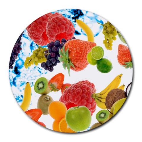 Fruits, Drip, Fruit, Paint, Spring Round Mousepad from ArtsNow.com Front