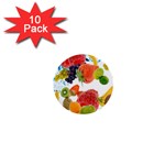 Fruits, Drip, Fruit, Paint, Spring 1  Mini Buttons (10 pack) 