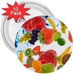 Fruits, Drip, Fruit, Paint, Spring 3  Buttons (10 pack) 