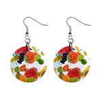 Fruits, Drip, Fruit, Paint, Spring Mini Button Earrings