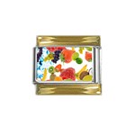 Fruits, Drip, Fruit, Paint, Spring Gold Trim Italian Charm (9mm)