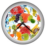 Fruits, Drip, Fruit, Paint, Spring Wall Clock (Silver)