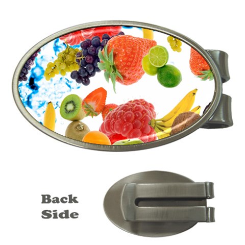 Fruits, Drip, Fruit, Paint, Spring Money Clips (Oval)  from ArtsNow.com Front