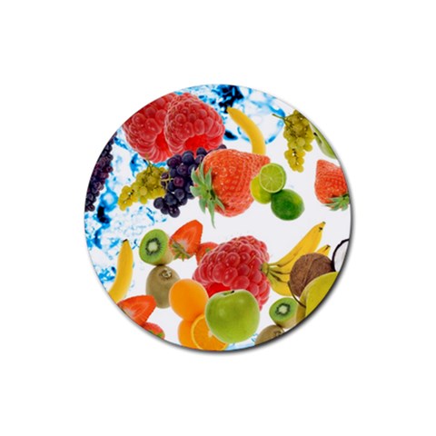 Fruits, Drip, Fruit, Paint, Spring Rubber Coaster (Round) from ArtsNow.com Front