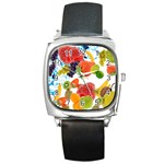 Fruits, Drip, Fruit, Paint, Spring Square Metal Watch