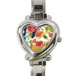 Fruits, Drip, Fruit, Paint, Spring Heart Italian Charm Watch