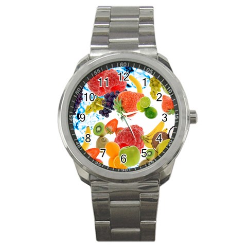 Fruits, Drip, Fruit, Paint, Spring Sport Metal Watch from ArtsNow.com Front