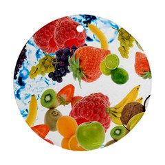 Fruits, Drip, Fruit, Paint, Spring Round Ornament (Two Sides) from ArtsNow.com Back