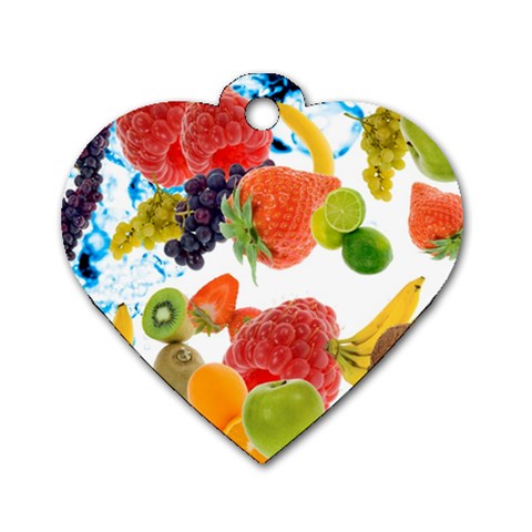 Fruits, Drip, Fruit, Paint, Spring Dog Tag Heart (Two Sides) from ArtsNow.com Front