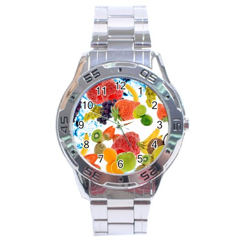 Fruits, Drip, Fruit, Paint, Spring Stainless Steel Analogue Watch from ArtsNow.com Front