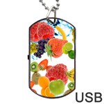 Fruits, Drip, Fruit, Paint, Spring Dog Tag USB Flash (One Side)