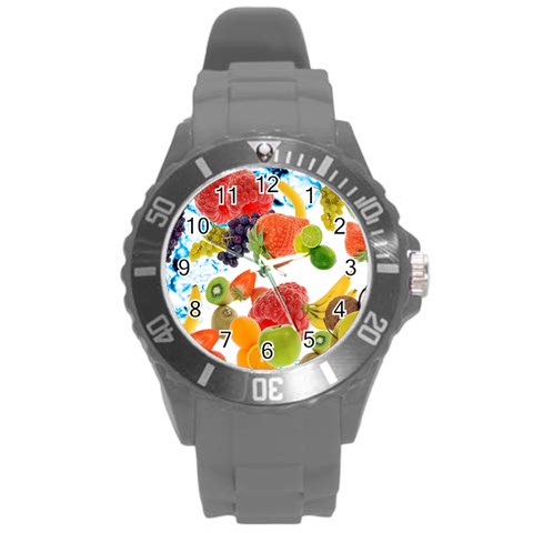 Fruits, Drip, Fruit, Paint, Spring Round Plastic Sport Watch (L) from ArtsNow.com Front