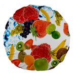 Fruits, Drip, Fruit, Paint, Spring Large 18  Premium Round Cushions