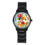 Fruits, Drip, Fruit, Paint, Spring Stainless Steel Round Watch