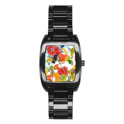 Fruits, Drip, Fruit, Paint, Spring Stainless Steel Barrel Watch from ArtsNow.com Front