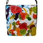 Fruits, Drip, Fruit, Paint, Spring Flap Closure Messenger Bag (L)