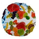 Fruits, Drip, Fruit, Paint, Spring Large 18  Premium Flano Round Cushions