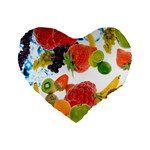 Fruits, Drip, Fruit, Paint, Spring Standard 16  Premium Flano Heart Shape Cushions