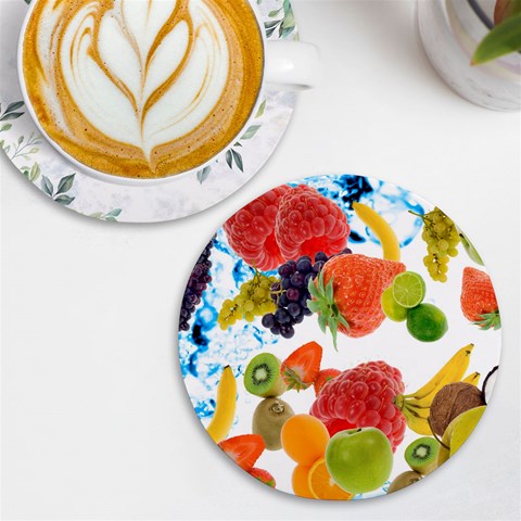 Fruits, Drip, Fruit, Paint, Spring UV Print Round Tile Coaster from ArtsNow.com Front