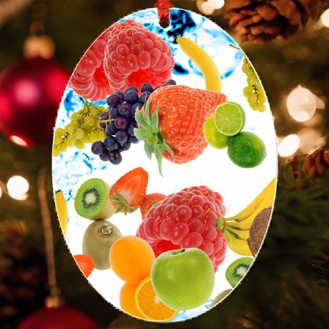 Fruits, Drip, Fruit, Paint, Spring UV Print Acrylic Ornament Oval from ArtsNow.com Front