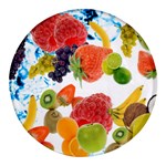 Fruits, Drip, Fruit, Paint, Spring Round Glass Fridge Magnet (4 pack)