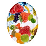 Fruits, Drip, Fruit, Paint, Spring Oval Glass Fridge Magnet (4 pack)