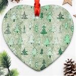 Green Christmas Trees, Cute, Doodle Ornament (Heart)